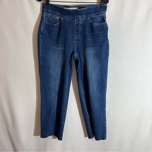 Soft surroundings Capri dark wash denim jeans Size M denim blue pull on stretch